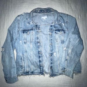Old Navy Distressed Light Wash Denim Jacket